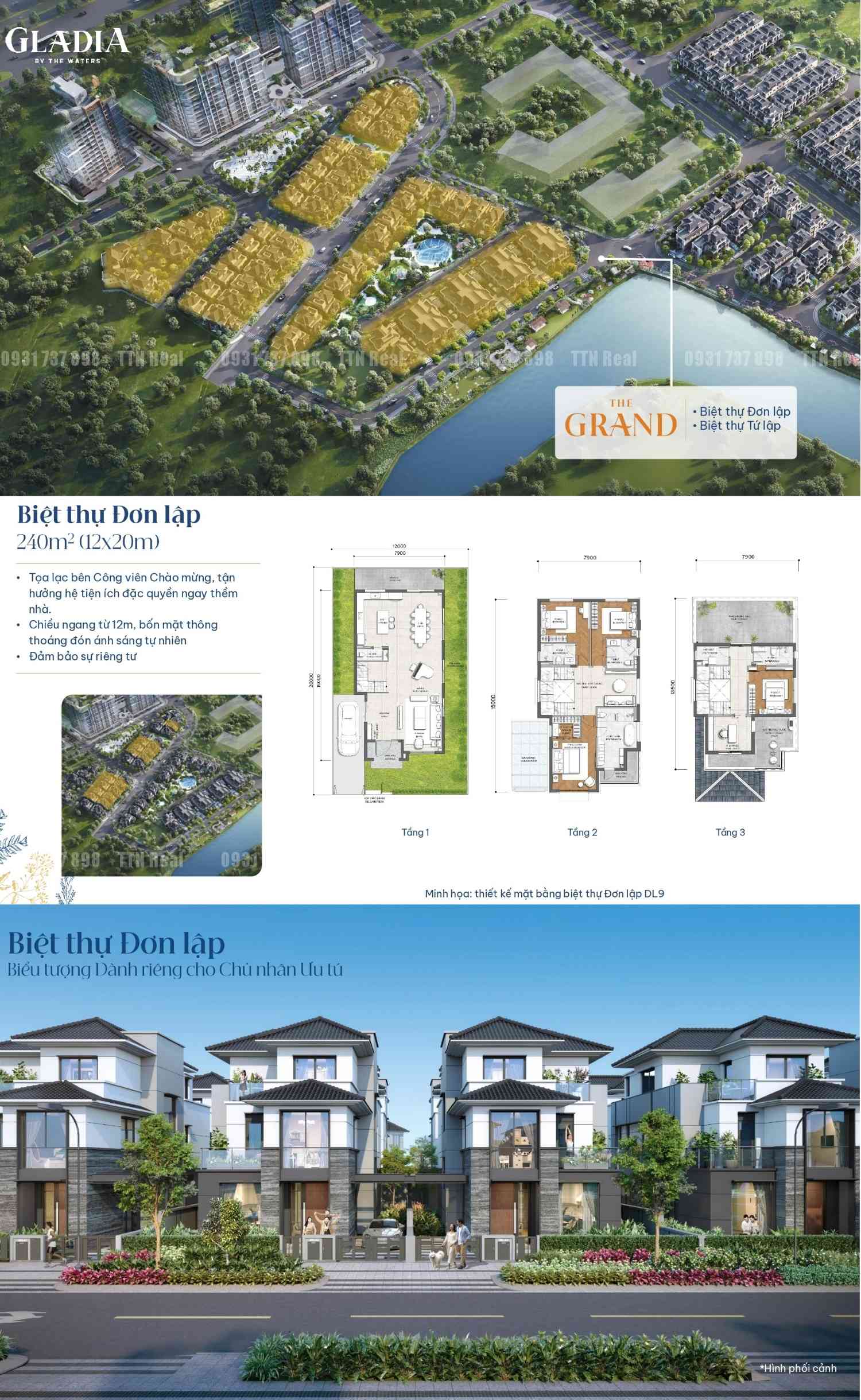 Gladia by the Waters, biệt thự Quận 2, dự án Khang Điền Keppel Land, biệt thự sân vườn Võ Chí Công, nhà phố cao cấp Thủ Thiêm, dự án biệt thự 2025 TP.HCM.