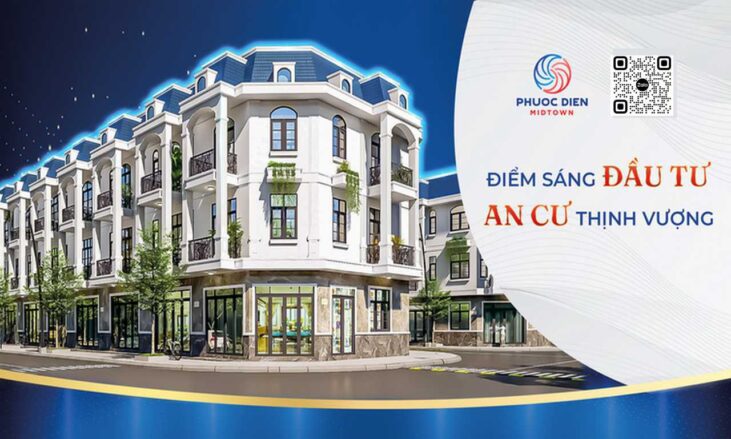 Nhà phố Phước Điền Midtown được thiết kế theo phong cách kiến trúc châu Âu hiện đại, được bàn giao thô bên trong, hoàn thiện bên ngoài.