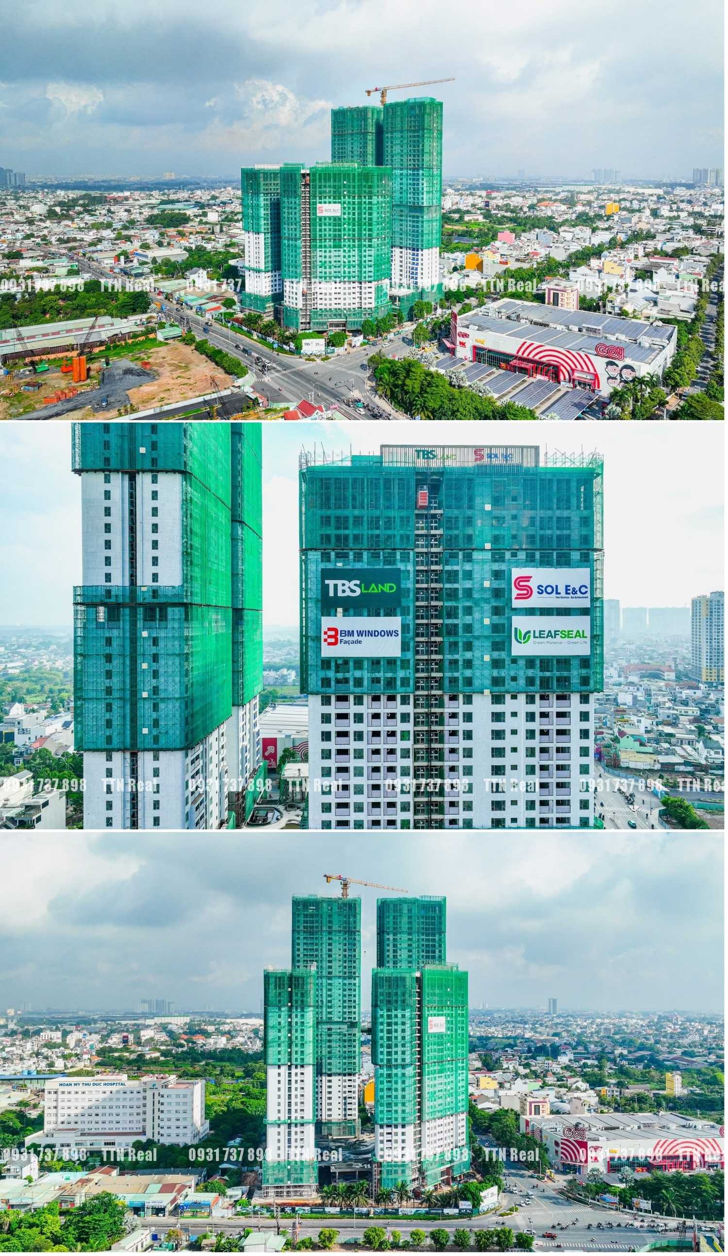 Tiến độ xây dựng dự án Green Tower, TBS Land tháng 07/2025. Liên hệ nhận thông tin 0931737898