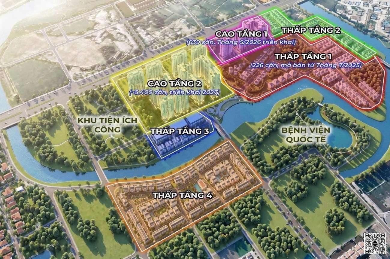 phân khu cao tầng dự án Gladia Heights